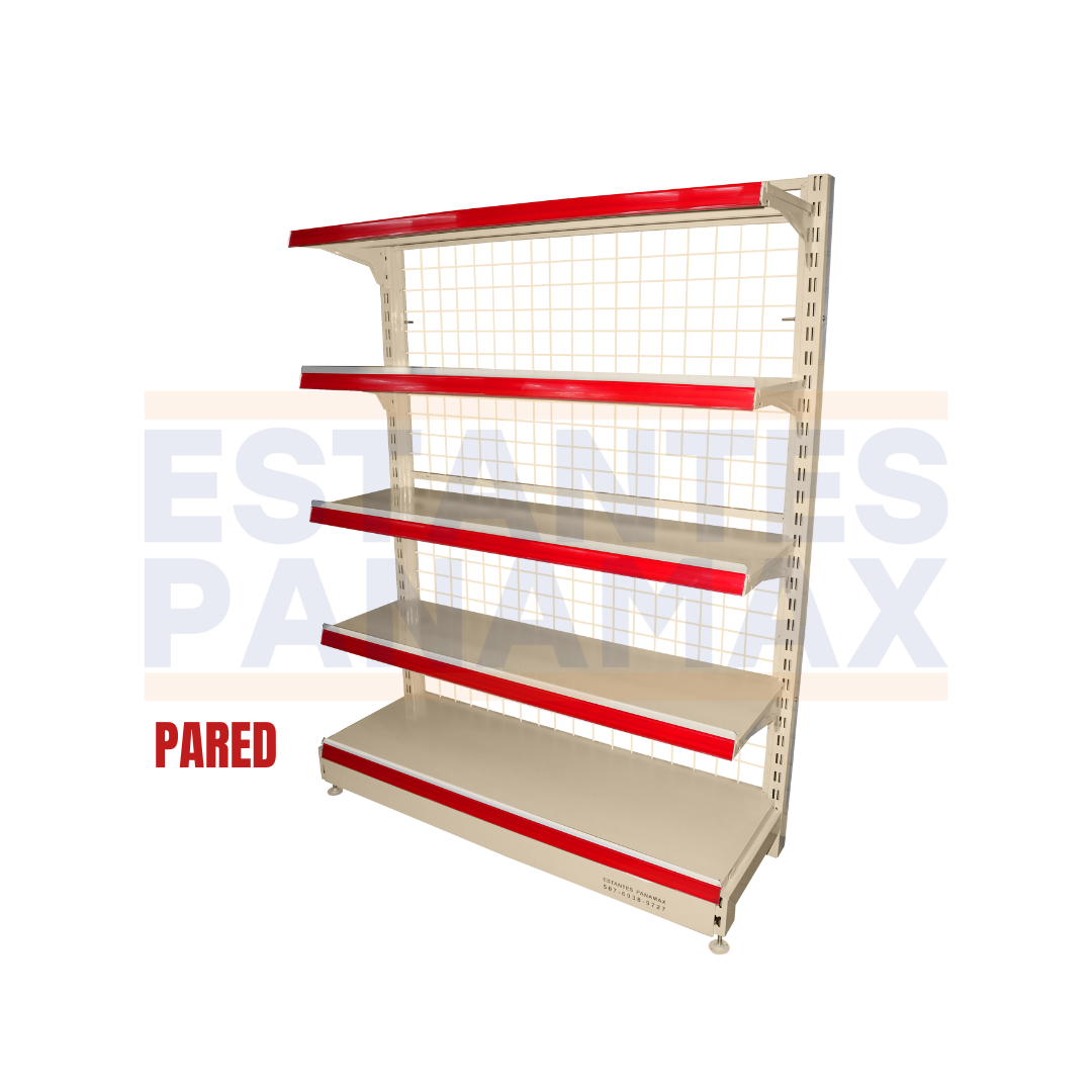 Góndola Pared de Malla 5 Niveles Crema 160x120x45cm 75kg/nivel PMX-1139