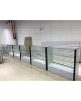Vitrina Horizontal de MDF Blanco con 2 Niveles & Gaveteros con 6 Luces LED 110x120x50cm BNM24-006