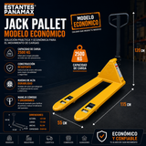 (CALIBRE ECONOMICO) Transpaleta Manual Jack Pallet Hand Pallet 2500kg Modelo Europeo Amarillo 115X55cm PMX-1408