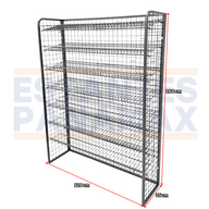 **CALIBRE GRUESO** Rack para Snacks de 7 Niveles Negro 160x120x35cm 75kg/Nivel PMX-1251