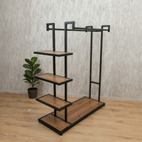 Perchero Exhibidor de Ropa para Boutique Negro con Diseño Madera 140x150x50cm XBH-CR08