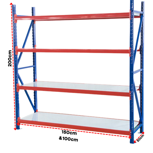 Rack para Bodega de Carga Liviana de 4 Niveles 250kg x Nivel PMX-1013