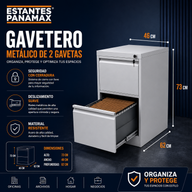Archivador 2 Gavetas Metálico Gris con Cerradura con Llave 73x46x62cm KY-G081-02