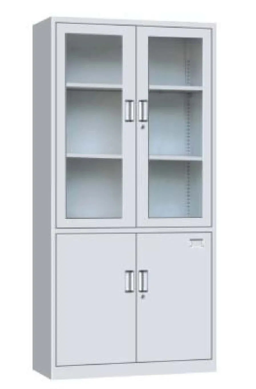 Archivador Metálico de 4 Puertas 2 Niveles Gris 180x85x39cm KY-G002