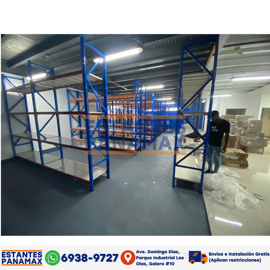 Rack para Bodega de Carga Mediana 350kg x Nivel de 4 Niveles 200*200*6 ...
