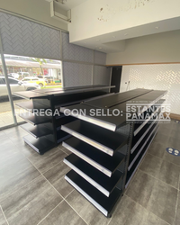 **CALIBRE MEDIO** Góndola Doble Perforado Negro 5 Niveles 150x120x100cm 150kg/nivel PMX-1176