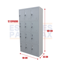 Locker Casillero Metálico de 12 Casillas con Cerradura con Llave 180x90x35cm KY-G033