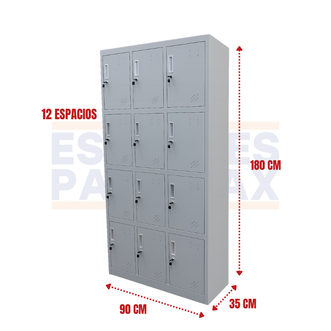 Locker Casillero Metálico de 12 Casillas con Cerradura con Llave 180x90x35cm KY-G033