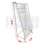 Exhibidor de Revistas / Libros / Tarjetas Metal Blanco 8 Niveles 160x80x50cm PMX-1363