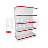 **MODELO ECONÓMICO** Góndola Pared Perforado Blanco 5 Niveles 180x120x50cm 75kg/nivel PMX-3003-P