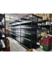 **CALIBRE GRUESO** Góndola Doble Perforado Negro Tipo Cuadrado 220x120x110cm 6 Niveles 275kg/nivel PMX-1001