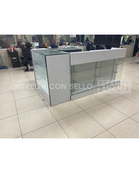 Mostrador Frontal de MDF con Vitrina Color Blanco KW-008