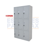 Locker Casillero Metálico de 9 Casillas con Cerradura con Llave 180x90x42cm KY-G031