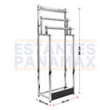 Exhibidor Comercial Cromado para Correas y Cinturones con 3 Niveles y Ganchos Incluidos, Organizador Metálico de Piso 90x35.5x180cm XBH-CR36