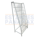Exhibidor de Revistas / Libros / Tarjetas Metal Blanco 8 Niveles 160x80x50cm PMX-1363