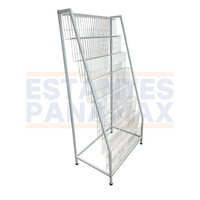 Exhibidor de Revistas / Libros / Tarjetas Metal Blanco 8 Niveles 160x80x50cm PMX-1363