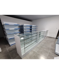 Vitrina de MDF Blanco 3 Niveles de Vidrio Templado 110x150x50cm BNM5-3