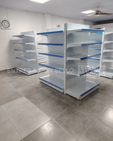 **MODELO ECONÓMICO** Góndola Doble Perforado Blanco 5 Niveles 180x120x100cm 75kg/nivel PMX-3003-D