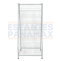 Exhibidor de Revistas / Libros / Tarjetas Metal Blanco 8 Niveles 160x80x50cm PMX-1363