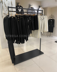 Perchero de Ropa Sencillo Negro 150x120x40cm XBH-CR02