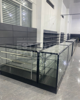 Vitrina de Aluminio Negro 3 Niveles de Vidrio Templado 105x180x55cm KW-003-180CM