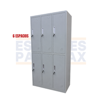 Locker Casillero Metálico de 6 Casillas con Cerradura con Llave 180x90x42cm KY-G029