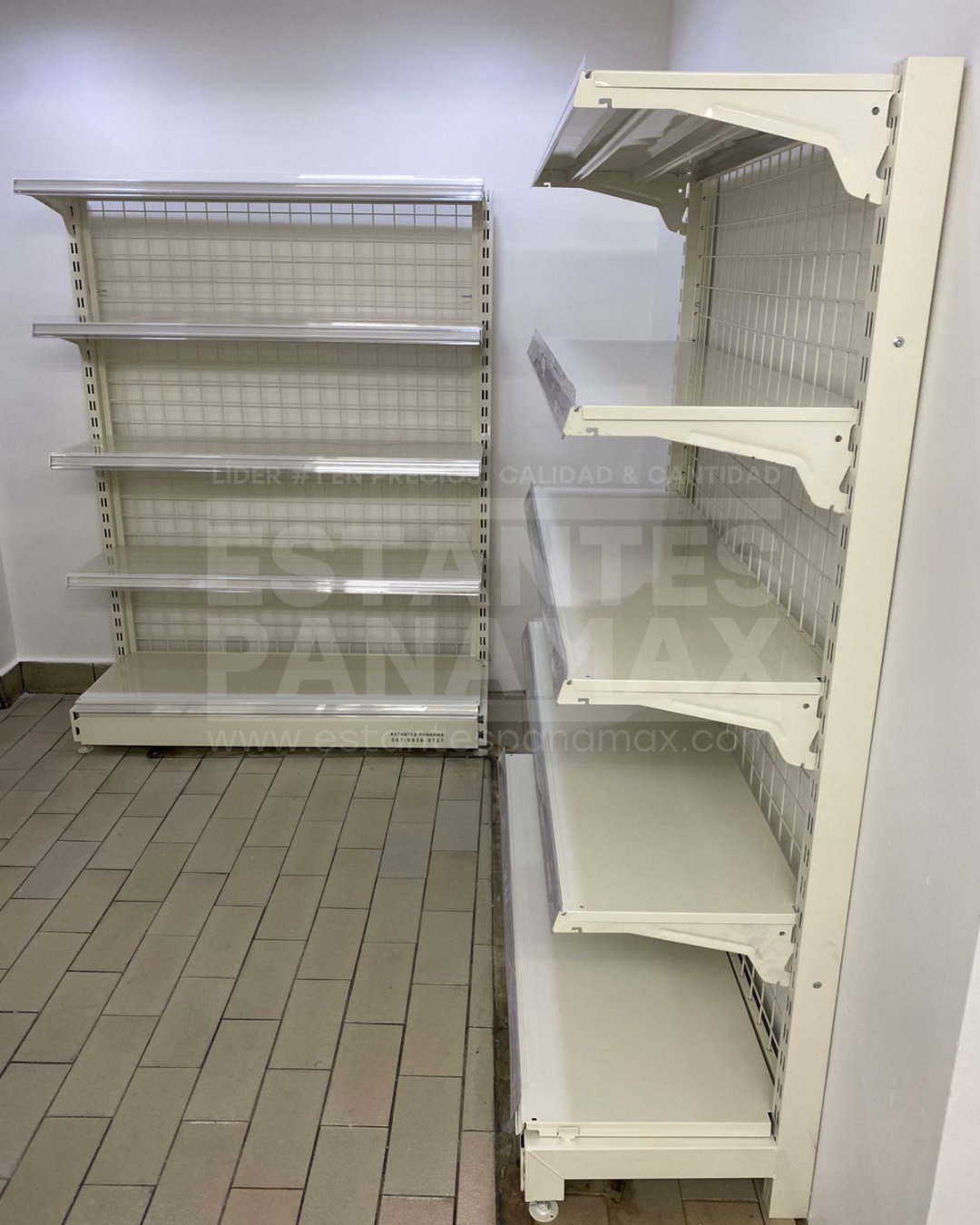 Góndola Pared de Malla 5 Niveles Crema 160x120x45cm 75kg/nivel PMX-1139
