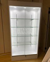 Vitrina Vertical de MDF Blanco con LED 4 Niveles 200x100x35cm KW-019