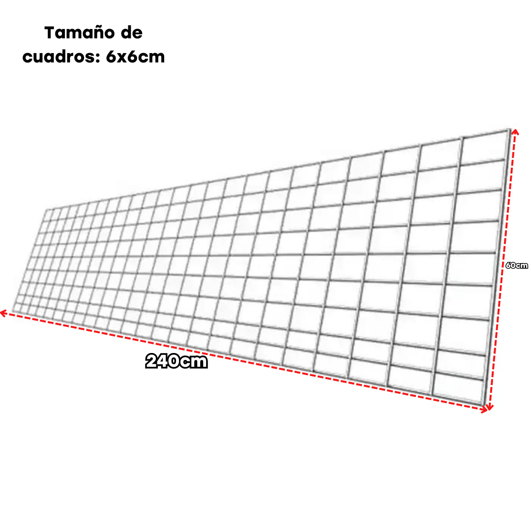 Malla Metálica Cromada de 240x60cm 60mm C-240X60