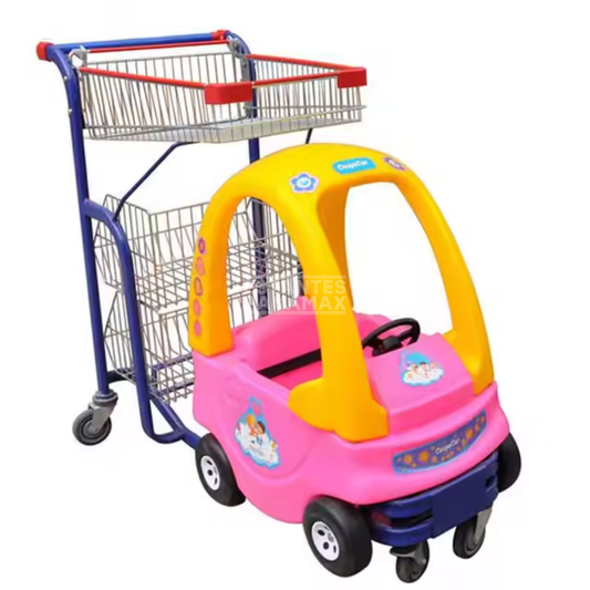 Carretilla de Supermercado con Carrito para Niños Verde & Rosado 3 Niveles 50 Litros PMX-1220, PMX-1221