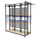 Perchero Exhibidor de Ropa Metal Negro Doble Lado 220x180x80cm XBH-CR19