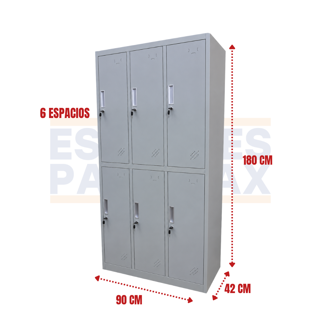 Locker Casillero Metálico de 6 Casillas con Cerradura con Llave 180x90x42cm KY-G029