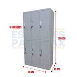 Locker Casillero Metálico de 6 Casillas con Cerradura con Llave 180x90x42cm KY-G029