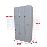 Locker Casillero Metálico de 6 Casillas con Cerradura con Llave 180x90x42cm KY-G029