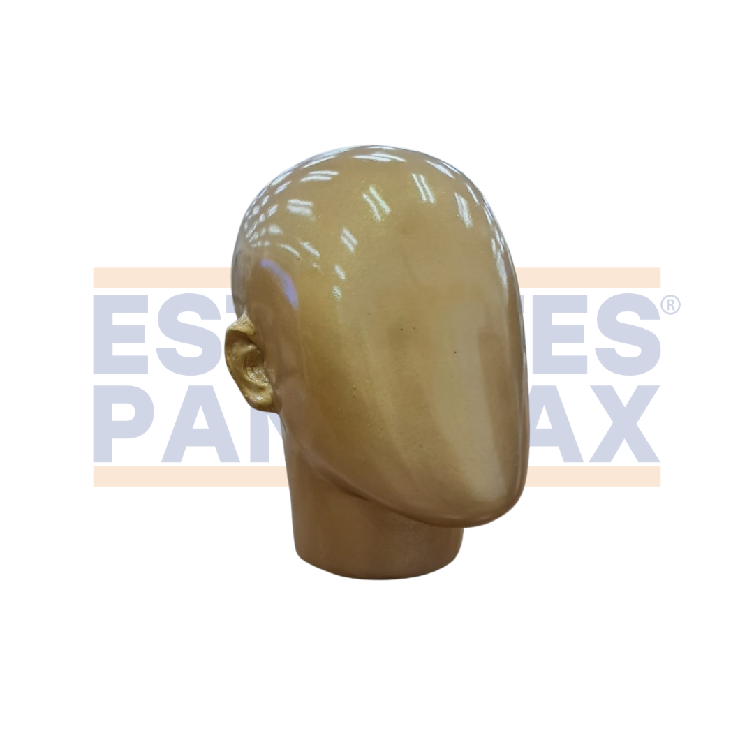 Maniquí de Cabeza sin Relieve Color Dorado PMX-1386