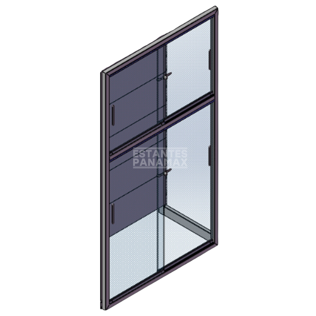 Marco de Puerta de Vidrio con Cerradura para Góndolas Negro de 100cm & 120cm de largo PMX-1255 / PMX-1256