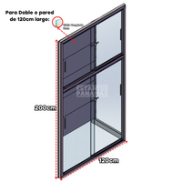 Marco de Puerta de Vidrio con Cerradura para Góndolas Negro de 100cm & 120cm de largo PMX-1255 / PMX-1256