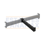 Brazo Gancho de Barra Exhibidor Metálico Recto de 28cm con 4 Topes para Colgar Ropa y Accesorios, Color Negro EP-28