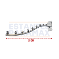 Gancho Cromado de 9 Bolitas Grueso 35cm para Sistema de Ranurado PMX-1414 Tabla.