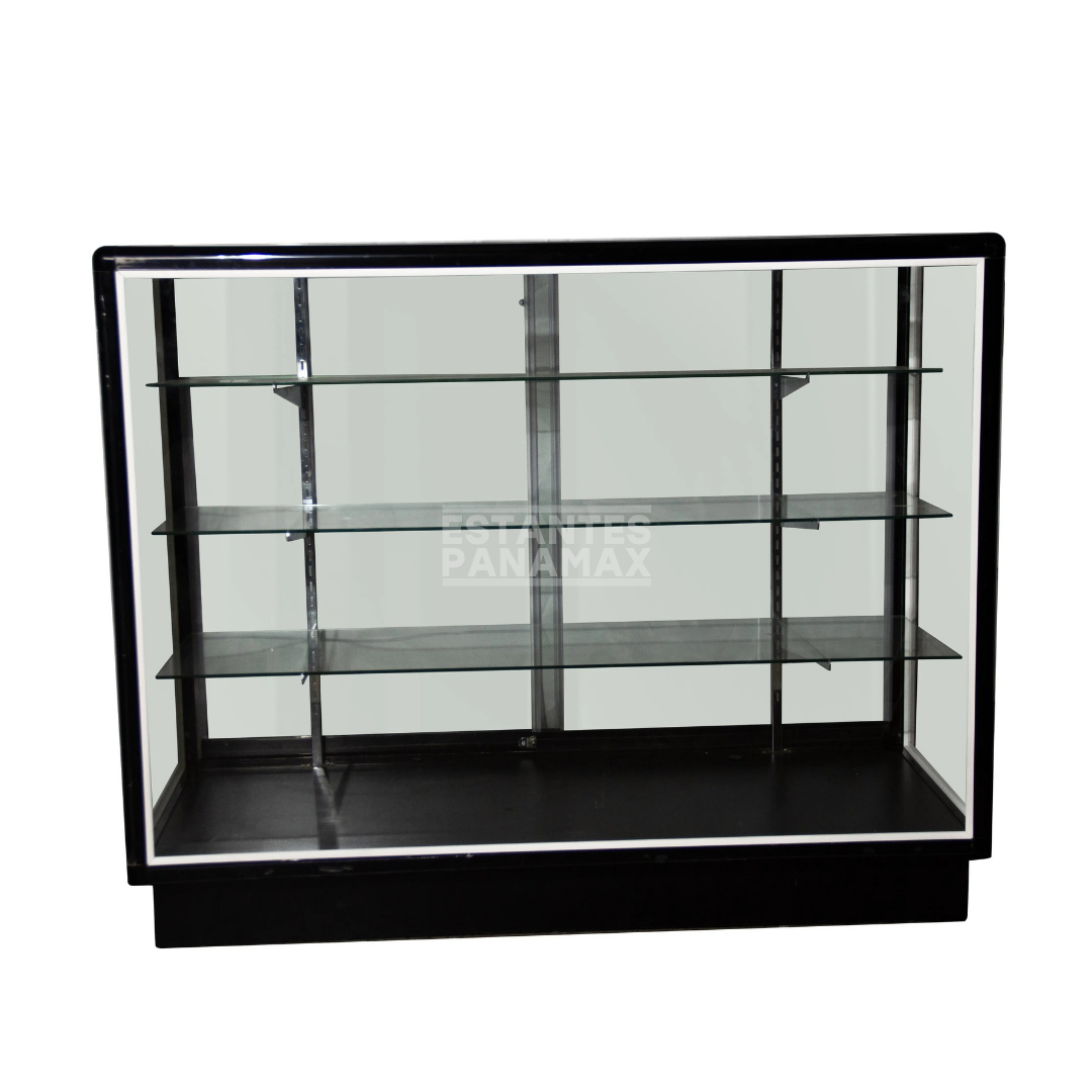 Vitrina de Aluminio Negro de 3 Niveles 110x120x50cm BNM24-007