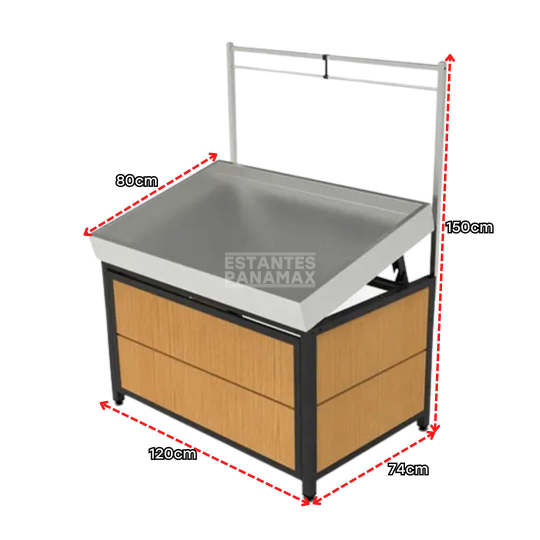 Mueble de Legumbre de Acero Inoxidable 304 con Diseño de Madera PMX-1229