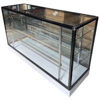 Vitrina de Aluminio Negro con Base Blanco 3 Niveles Vidrio Templado 105x183x60cm KW-011-183