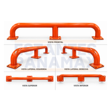 arrera de Protección Metálica para Estanterías y Racks de Almacén 210x30cm PROTECT-210-30