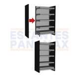 Par de 2 Piezas de Planchas Laterales Negro para Góndolas de 1.20m Alto 120x40cm PMX-1415