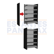 Par de 2 Piezas de Planchas Laterales Negro para Góndolas de 1.20m Alto 120x40cm PMX-1415