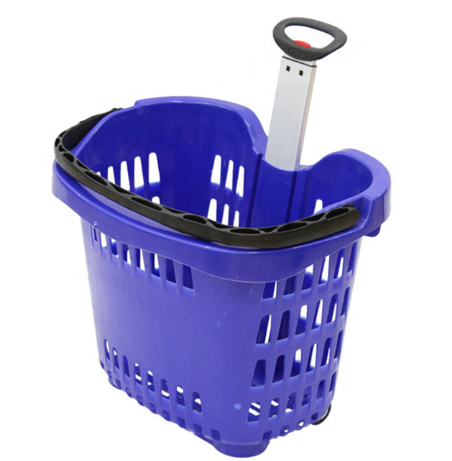 Canasta de Plástico 2 Ruedas 50 Litros Azul XJL-9