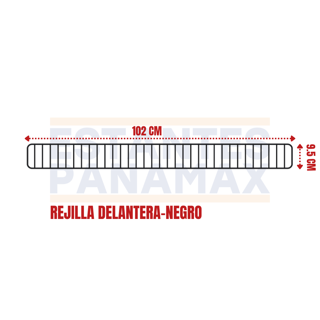 Rejilla de Hierro Delantera Negro 9.5x102cm RD102-NE