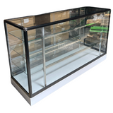 Vitrina de Aluminio Negro con Base Blanco 3 Niveles Vidrio Templado 105x183x60cm KW-011-183