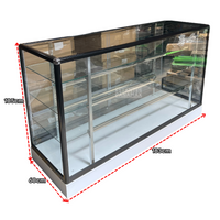 Vitrina de Aluminio Negro con Base Blanco 3 Niveles Vidrio Templado 105x183x60cm KW-011-183