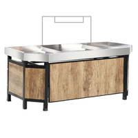 Mueble de Legumbre Frontal de Acero Inoxidable 304 con Diseño de Madera PMX-1230